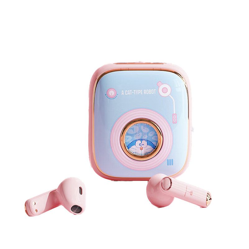 洛克（ROCK） RAU0769 哆啦A梦 复古唱片机TWS耳机 48*42*25mm （单位：副）  粉色