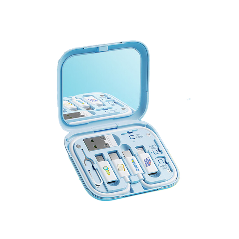 洛克（ROCK） RCB0830 多功能数据线收纳盒 哆啦A梦款 60W （单位：个）  蓝色
