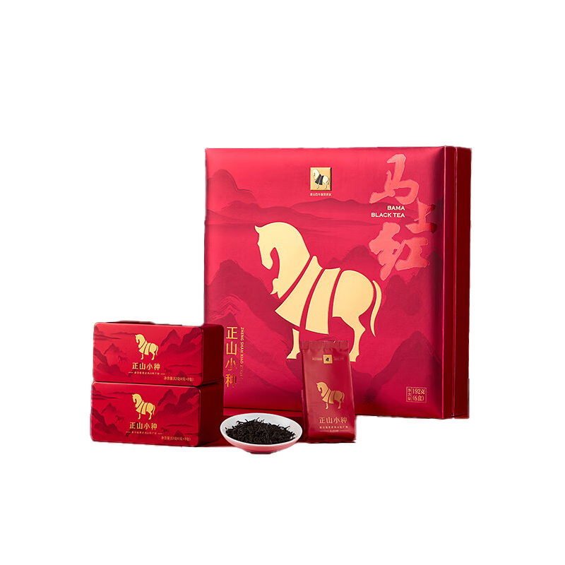 八马茶业 马上红 武夷山正山小种 红茶 共192g 48包（8包*6盒） （单位：盒）  红色