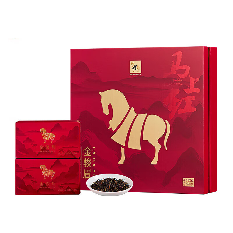 八马茶业 马上红 金骏眉 红茶 共192g 48包（8包*6盒） （单位：盒）  红色
