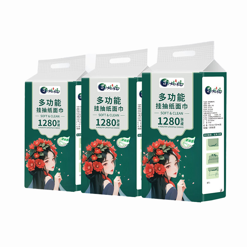 蜀妈妈 悬挂式 多用抽纸 1280张/提 3提/组 （单位：组）  