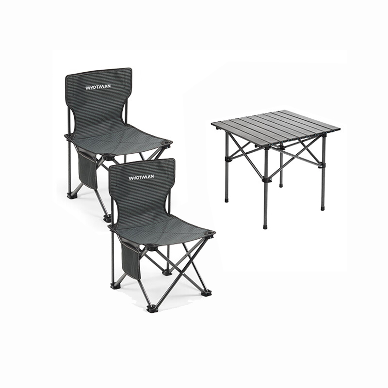 沃特曼 75474 户外折叠桌椅三件套 方桌50*50*50cm*1张+椅子36*36*60cm*2把 （单位：套） 新老款随机发货 墨绿纹