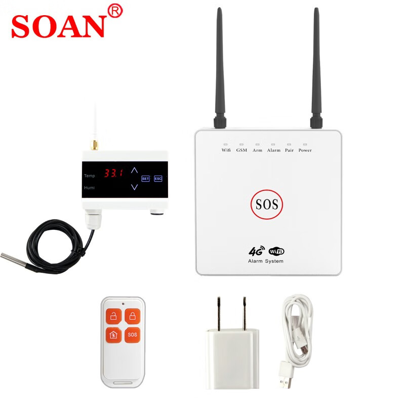索安（SOAN） SNT002W 温度报警器 C款 4G+WiFi版 （单位：个）  