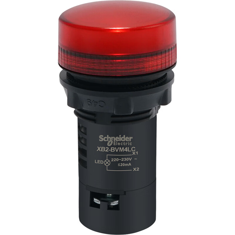 施耐德电气 XB2BVM4LC 故障警示灯 AC220V （单位：个）  红色