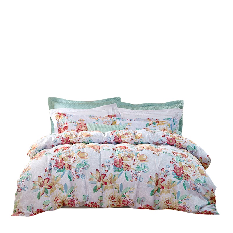 富安娜（FUANNA） 芳华初韵 磨毛四件套 203*229cm （单位：套）  