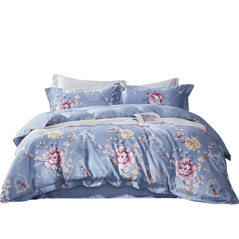 富安娜（FUANNA） 柳若浮烟 纯棉四件套 203*229cm （单位：套）  