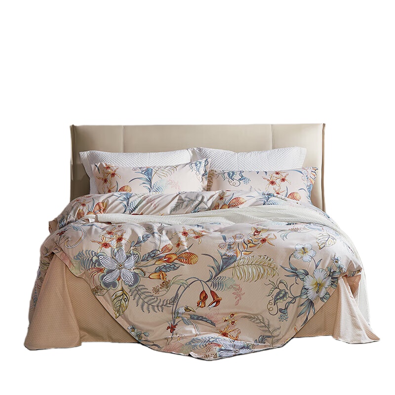 富安娜（FUANNA） 713102615 磨毛四件套 鹊舞江南 203*229cm （单位：套）  