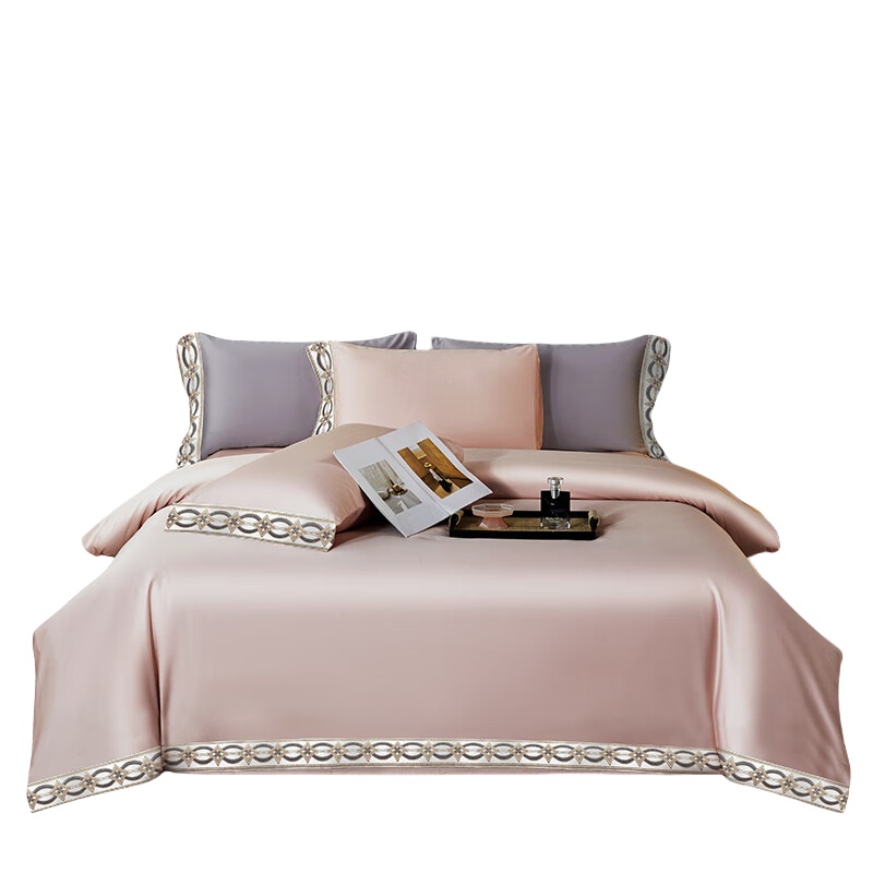 金丝莉（KINTHERI） 至尊 全棉贡缎四件套 200*230cm （单位：套）  粉色