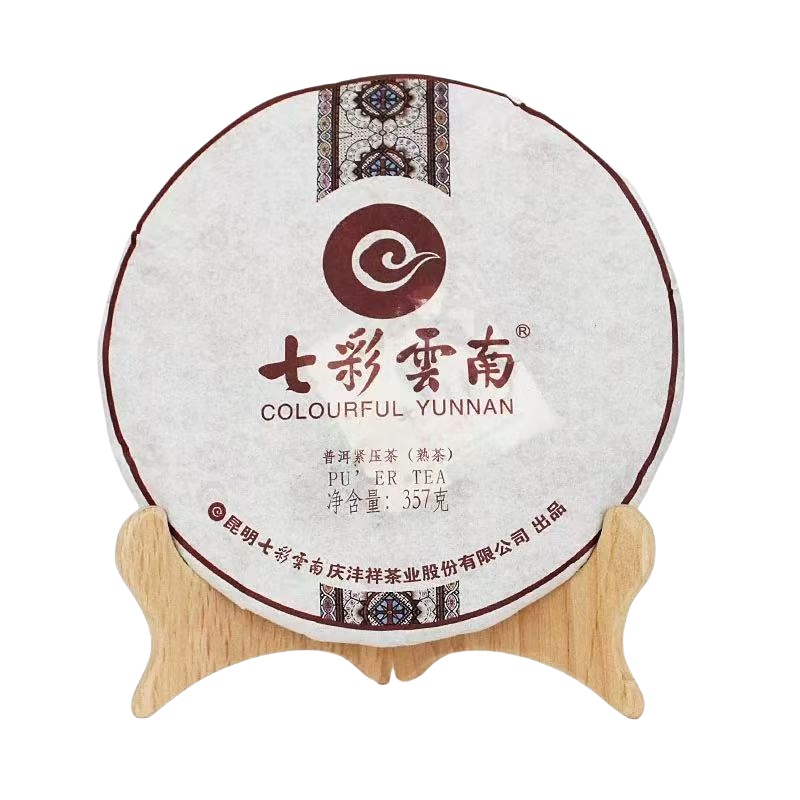 七彩云南 普洱 熟饼礼盒 357g （单位：盒）  
