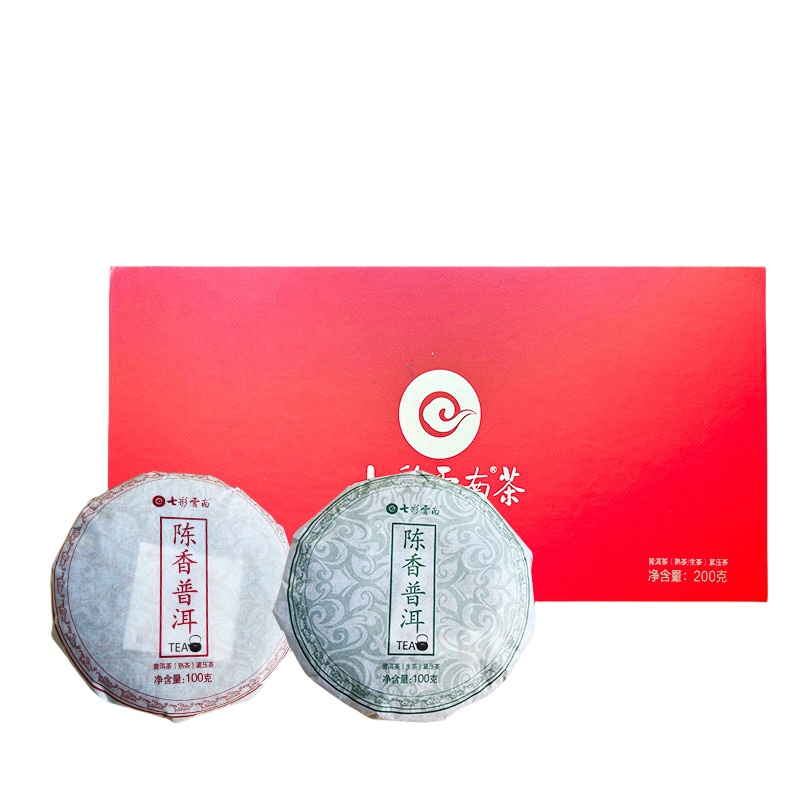 七彩云南 陈香 普洱双饼礼盒 200g （单位：盒）  