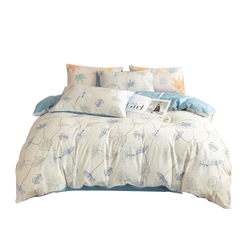 艾逸瑶选 JF-241201 白韵花枝纯棉四件套 200*230cm （单位：套）  