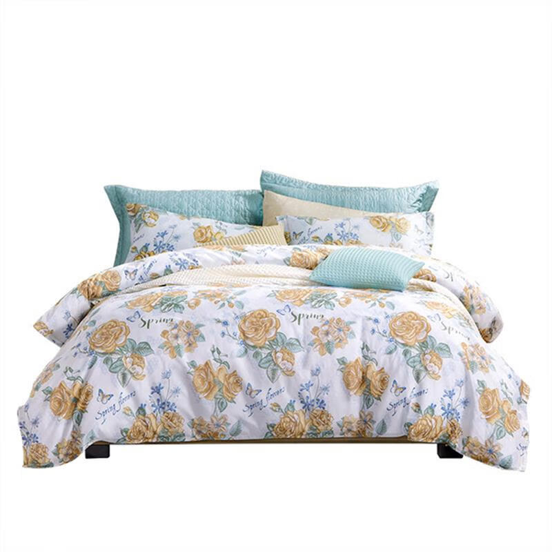 富安娜（FUANNA） 人间芳菲 纯棉四件套 203*229cm （单位：套）  