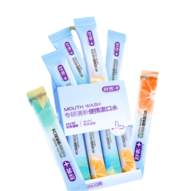 舒客（Saky） ZHS-BX210 专研清新便携漱口水 12ml/条 20条/盒 （单位：盒） 活力西柚+元气薄荷 