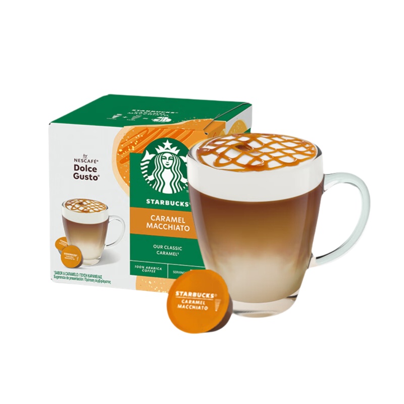 星巴克（Starbucks） 焦糖玛奇朵 胶囊咖啡 12颗 （单位：盒） 适用多趣酷思咖啡机 
