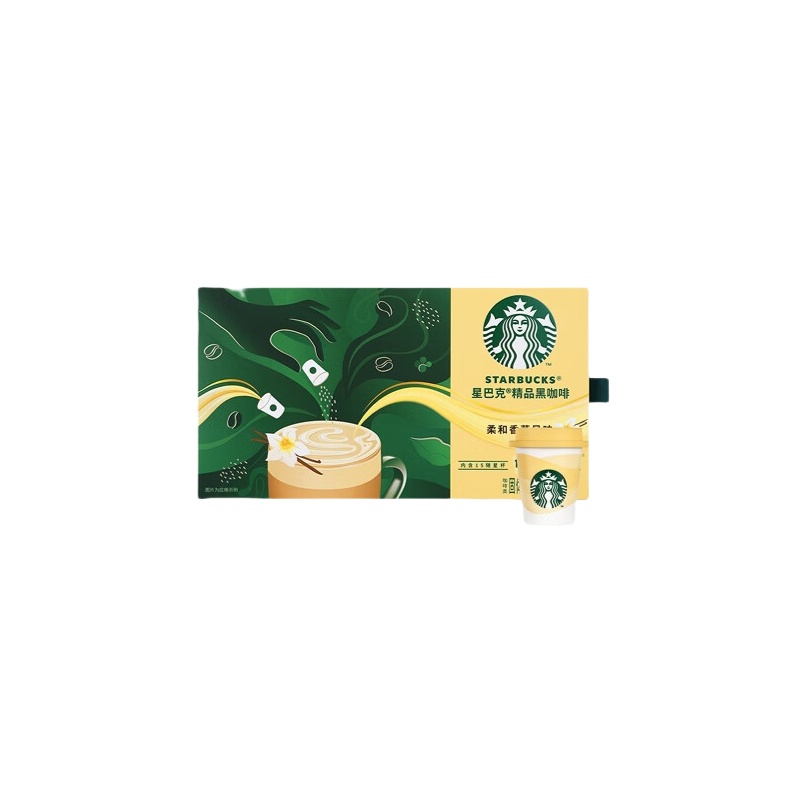 星巴克（Starbucks） 柔和香草风味 随星杯3.0系列 香草风味 精品黑咖啡 2.2g/颗 15颗/盒 （单位：盒）  