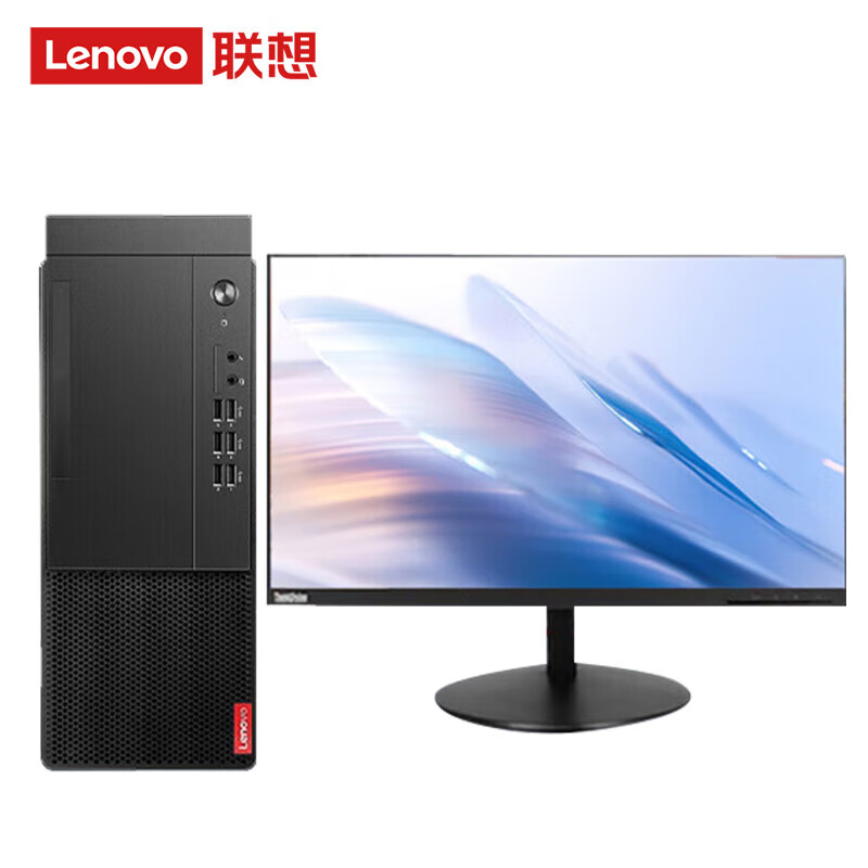 联想（Lenovo） 启天M460-N083 台式电脑 I3-13100/8GB/DDR5/512GB/集显/W11H/键鼠 （单位：套） 23.8英寸显示器（TE24-30）