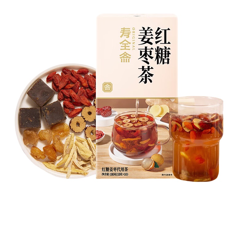 寿全斋 红糖姜枣茶 养生茶 180g 18g/包 10包/盒 （单位：盒） 两种包装随机 