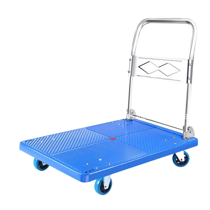 艾逸瑶选 塑料 平板小推车 载重300kg 90*60cm （单位：台）  蓝色