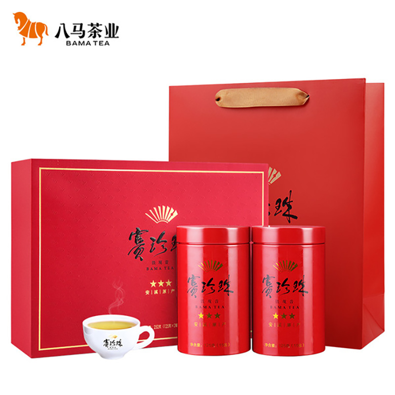 八马茶业 赛珍珠三星铁观音 乌龙茶 125克*2 赛珍珠三星铁观音250g （单位：盒）  红色