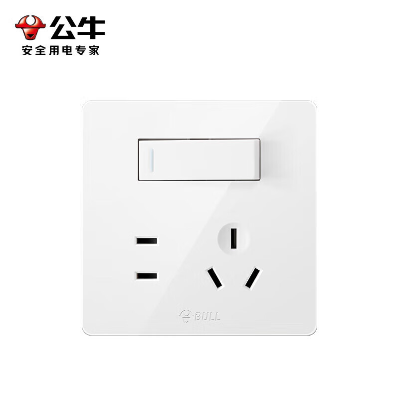 公牛 G12E334S G12系列开关插座 一开双控五孔 （单位：个）  