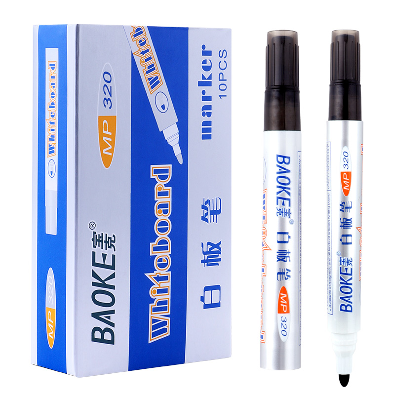 宝克（BAOKE） MP320 白板笔 141mm*17mm 10支/盒 （单位：盒）  黑色