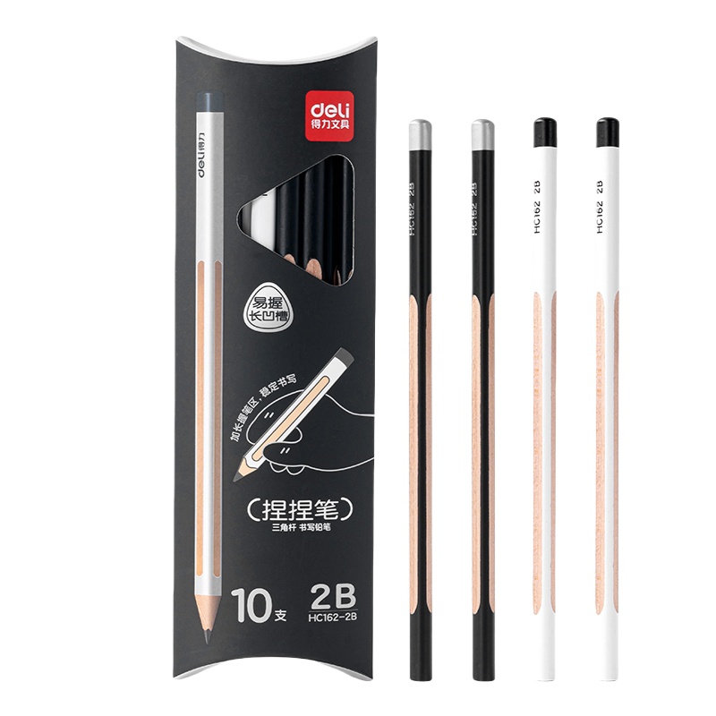 HC162-2B 三角杆捏捏笔书写铅笔 10支/盒 （单位：盒）  混色