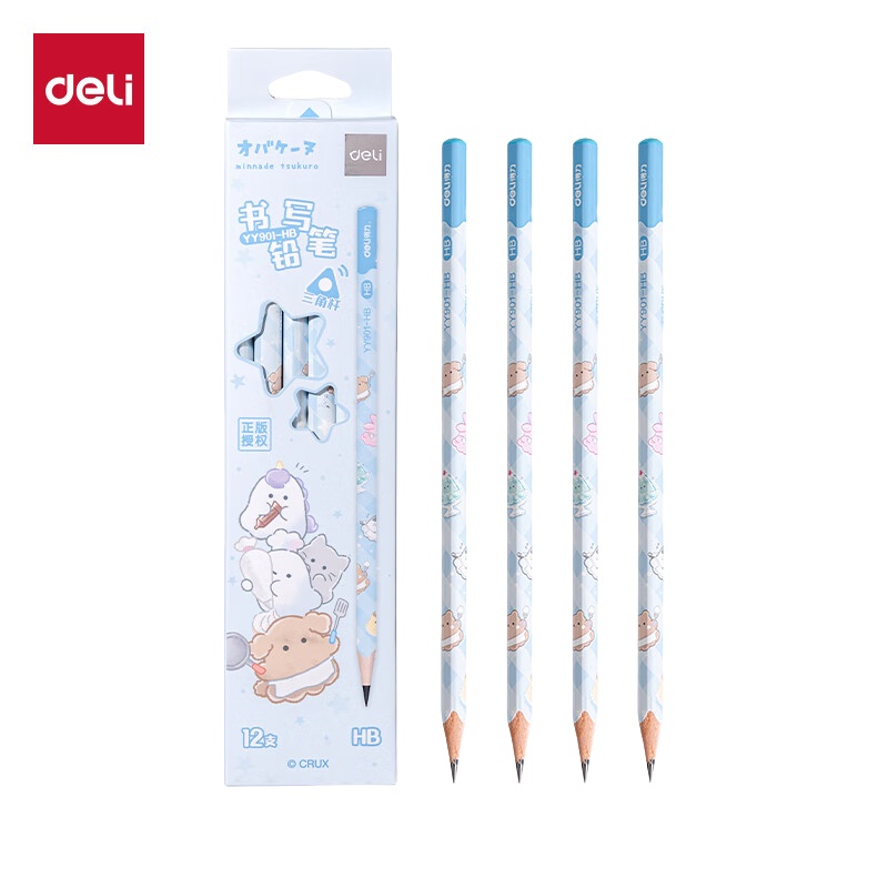 得力（deli） YY901-HB 三角杆书写铅笔 HB 12支/盒 （单位：盒）  混色