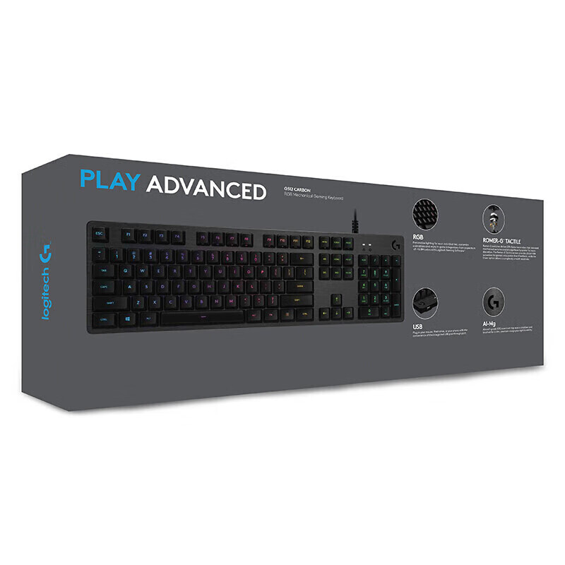罗技（G） G512 机械游戏键盘 L轴 （单位：个）  黑色