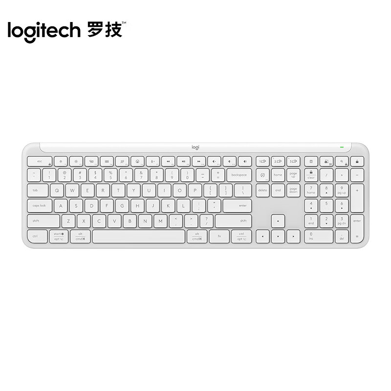 罗技（Logitech） K950 优选系列 无线纤薄键盘 无轴体 （单位：个）  白色