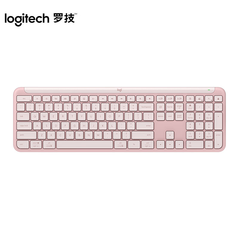 罗技（Logitech） K950 优选系列 无线纤薄键盘 无轴体 （单位：个）  粉色