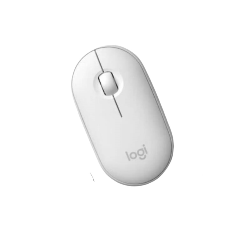 罗技（Logitech） Pebble 鹅卵石轻薄型静音鼠标 蓝牙+无线2.4G （单位：个）  米白色