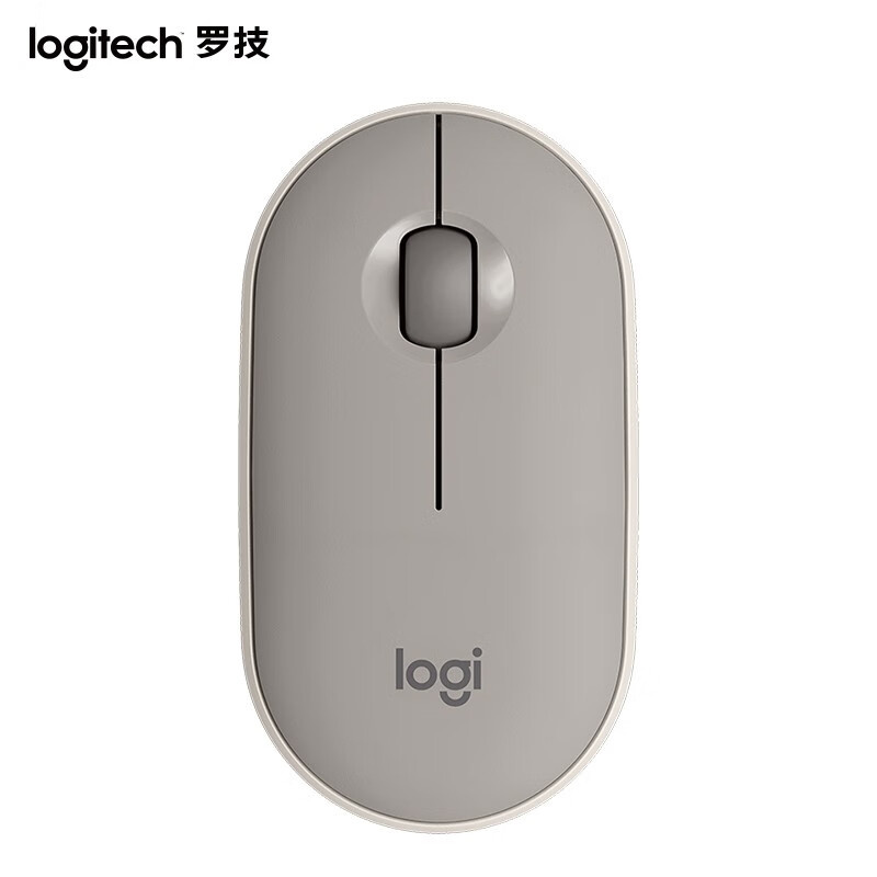罗技（Logitech） Pebble 鹅卵石轻薄型静音鼠标 蓝牙+无线2.4G （单位：个）  烟云灰