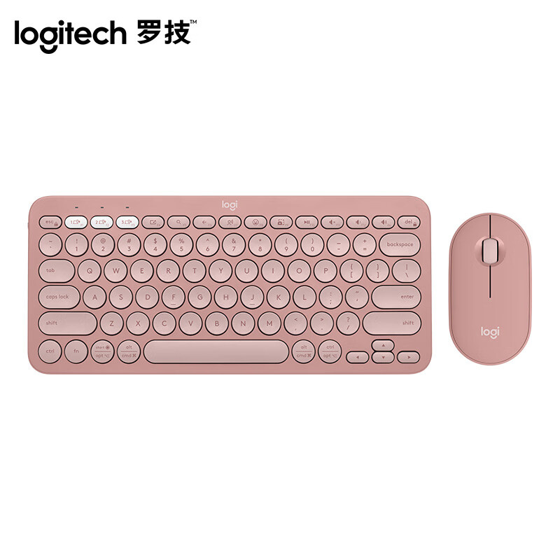 罗技（Logitech） PEBBLE 2 COMBO 时尚系列 无线键鼠套装 无轴体 （单位：套）  云霞粉