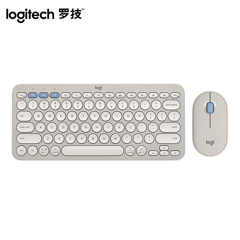 罗技（Logitech） PEBBLE 2 COMBO 时尚系列无线键鼠套装 双模连接 （单位：套） 烟云灰