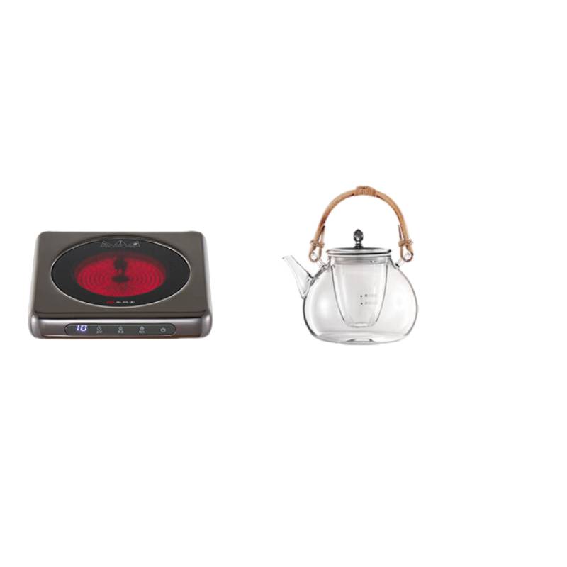 尚朋堂 ST-1001 煮茶炉套装 墨银小方炉+藤壶 （单位：套）  