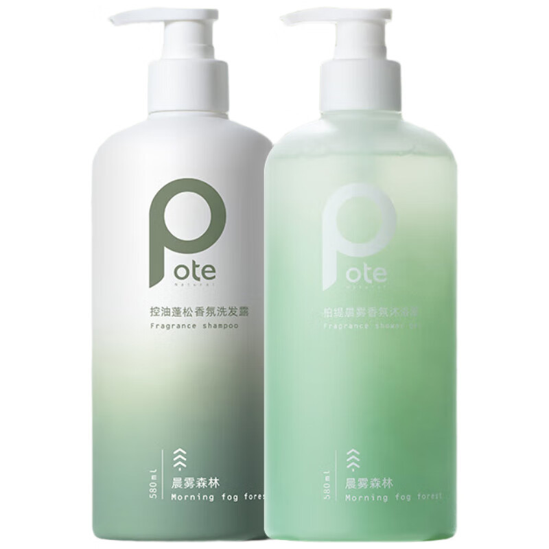 柏缇（POTE） 晨雾森林 香氛洗发露沐浴露套装 580ml*2瓶/套 （单位：套）  