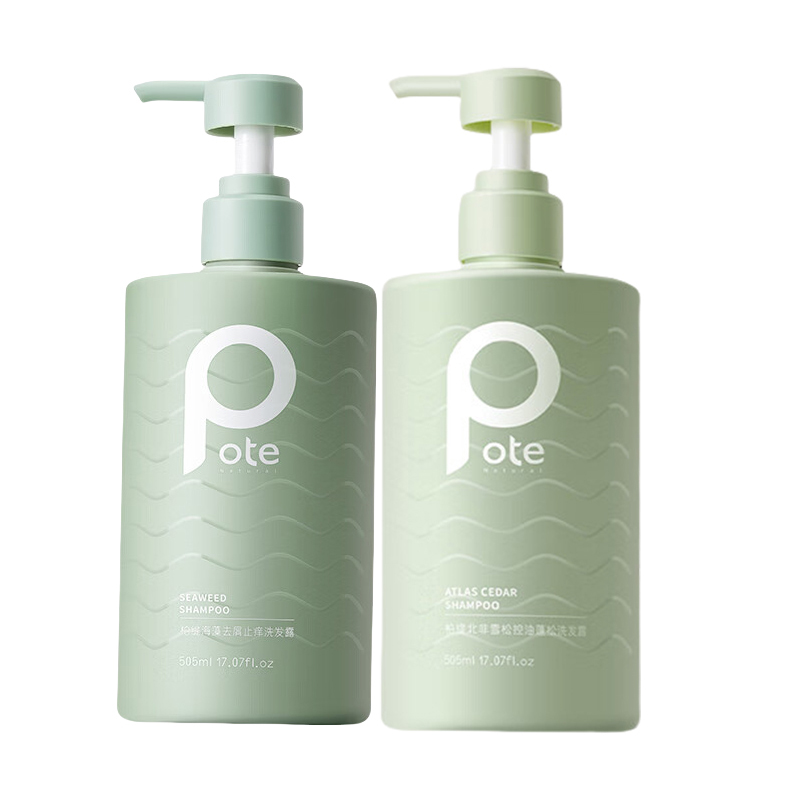 柏缇（POTE） 北非雪松+海藻去屑 控油蓬松洗发露+止痒洗发露套装 505ml*2瓶/套 （单位：套）  