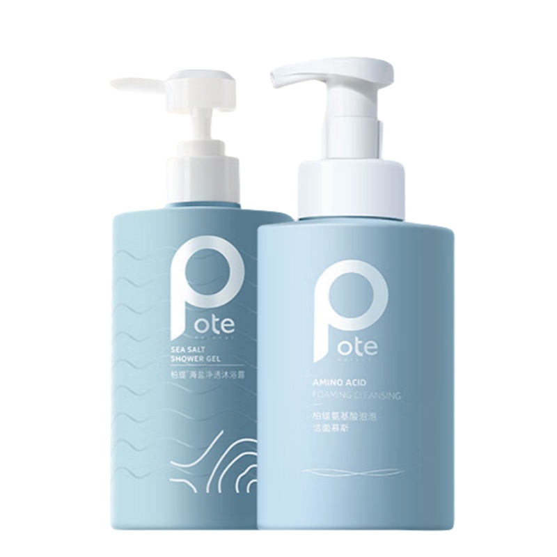 柏缇（POTE） 氨基酸+海盐净透 除螨控油洁面沐浴套装 500ml+475ml+10ml*2 （单位：套）  