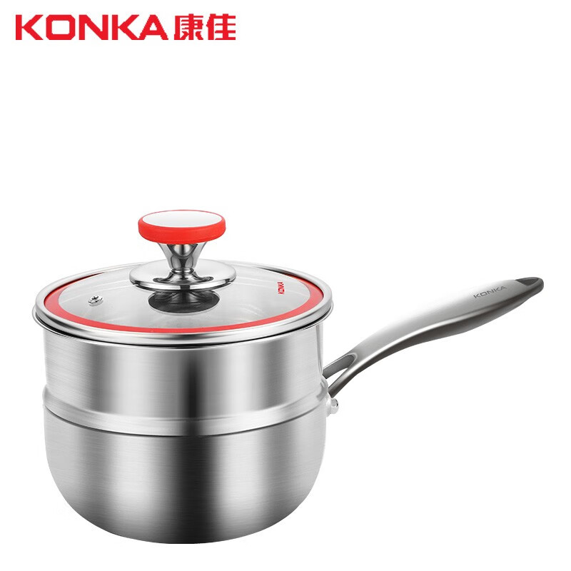 康佳（KONKA） KNG-1801T 不锈钢奶锅套装 18cm奶锅+蒸格 （单位：套）  