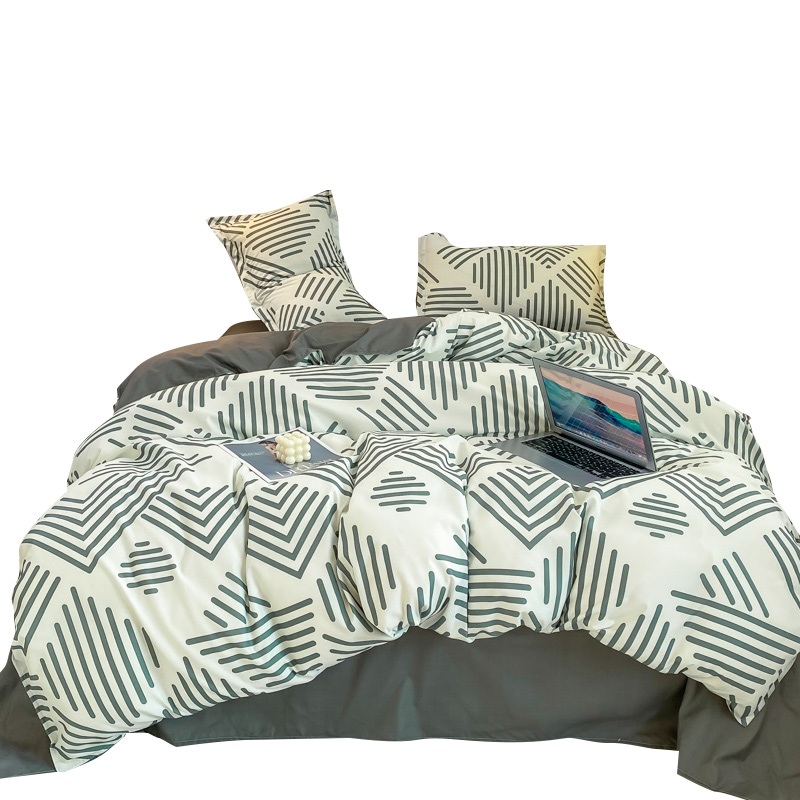 浪莎 LSMM001 亲肤磨毛四件套 被套200*230cm/床单230*230cm/枕套48*74cm*2 （单位：套）  简格绿