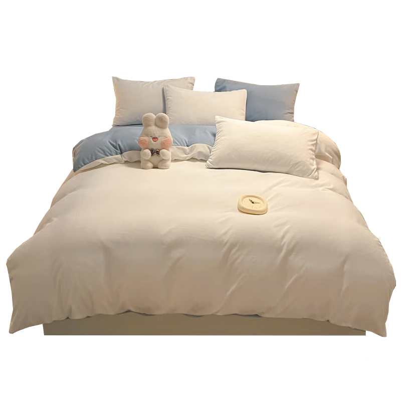 浪莎 LSMM005 牛奶绒四件套 被套200*230cm/床单230*250cm/枕套48*74cm*2 （单位：套）  奶白