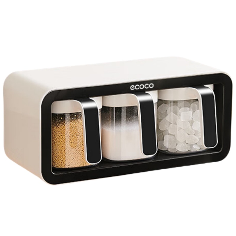 意可可（ecoco） E2007 壁挂式调料盒 258*110*115mm （单位：个）  黑色