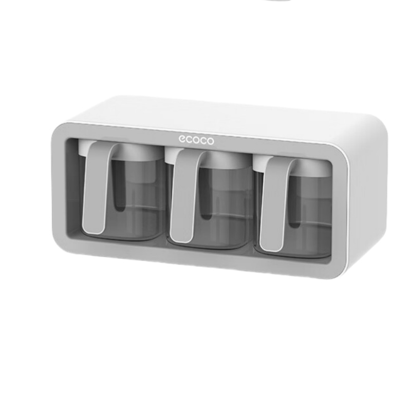 意可可（ecoco） E2007 壁挂式调料盒 258*110*115mm （单位：个）  灰色