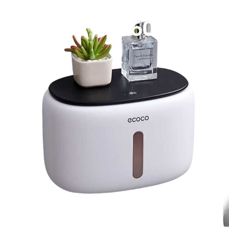 意可可（ecoco） E2320 单层简约纸巾盒 228*158*163mm （单位：个）  黑色