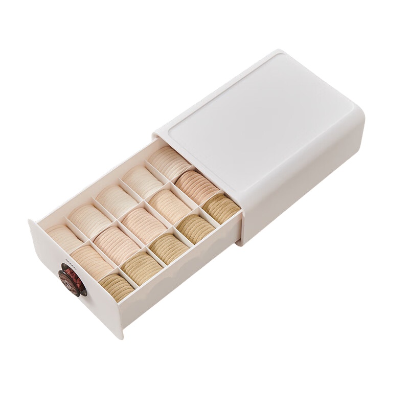 意可可（ecoco） E2340 抽屉式袜子收纳盒 344*250*146mm （单位：个）  雪白色