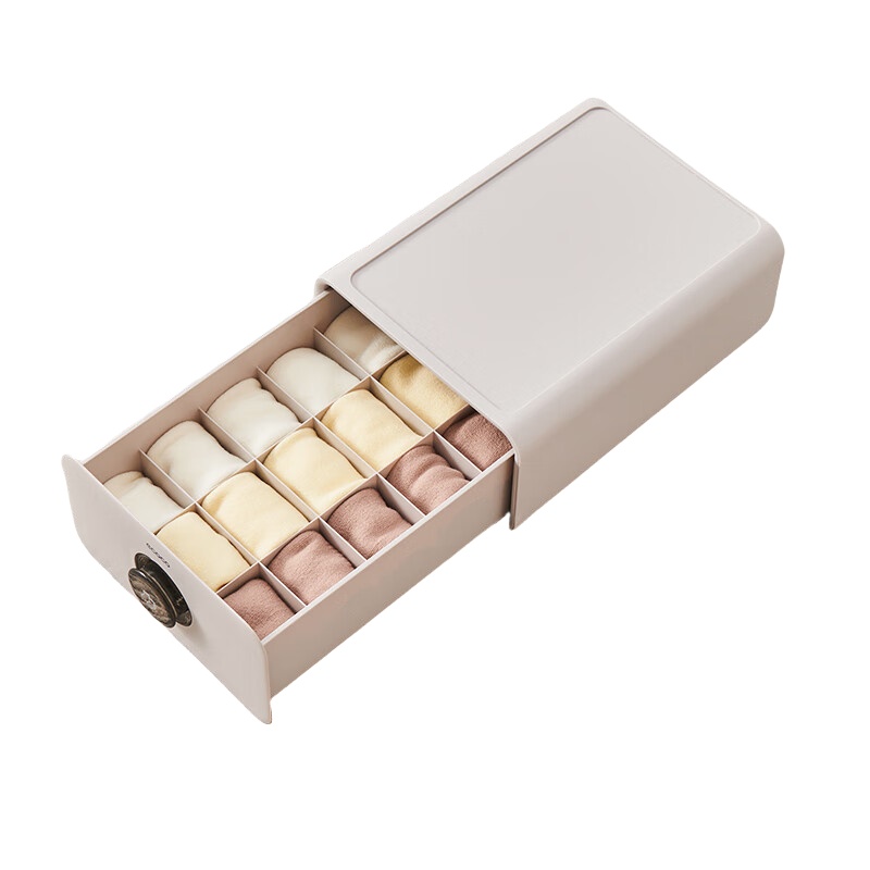 意可可（ecoco） E2340 抽屉式袜子收纳盒 344*250*146mm （单位：个）  浅灰色