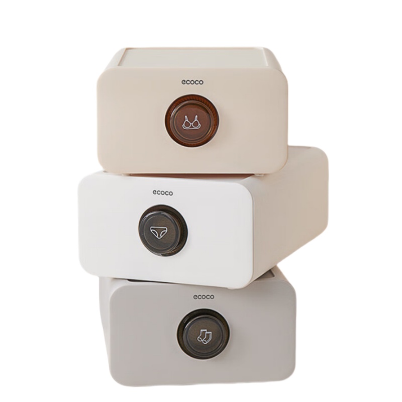 意可可（ecoco） E2340 抽屉式内裤收纳盒 344*250*146mm （单位：个）  米黄色