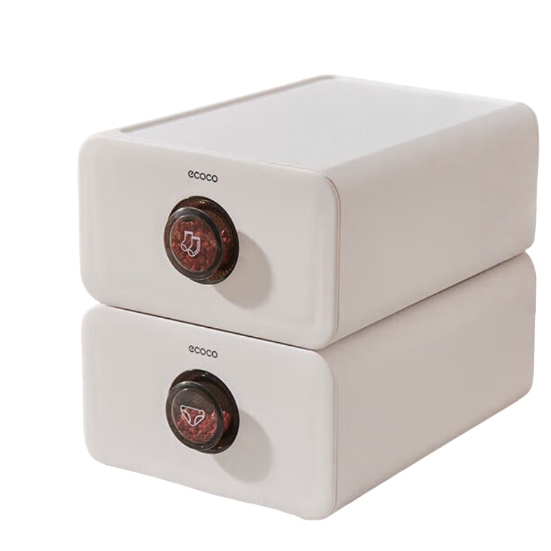 意可可（ecoco） E2340 抽屉式收纳盒 2个/组 （单位：组）  雪白色