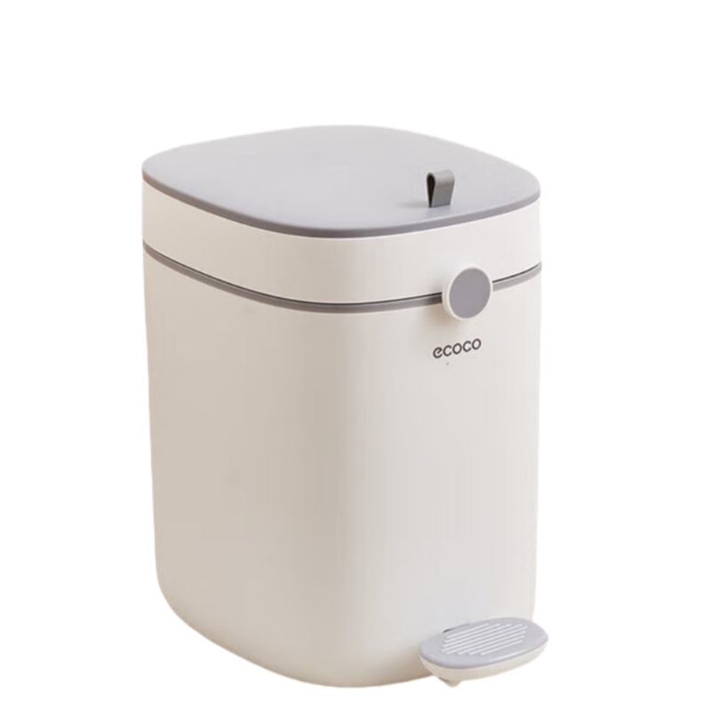 意可可（ecoco） E24194 脚踏式垃圾桶 185*275*249mm （单位：个）  白色
