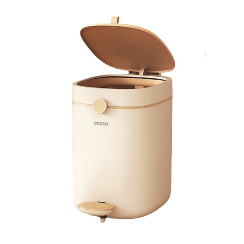 意可可（ecoco） E24194 脚踏式垃圾桶 185*275*249mm （单位：个）  奶油黄